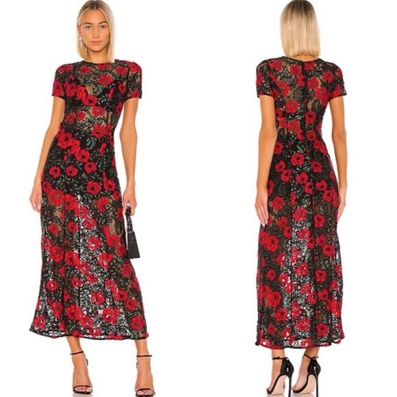 NWT Lovers + Friends Nadine Rose Garden Maxi Dress. - Picture 1 of 12